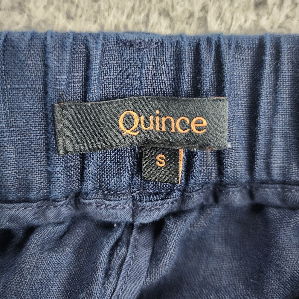 Quince Linen Pants Womens Small Blue Pull On Stretch Resort Lagenlook Beachy - Picture 4 of 10